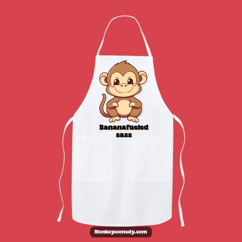 Funny Kawaii Monkey Apron - Hilarious Face, Perfect for Kitchen Comedians!