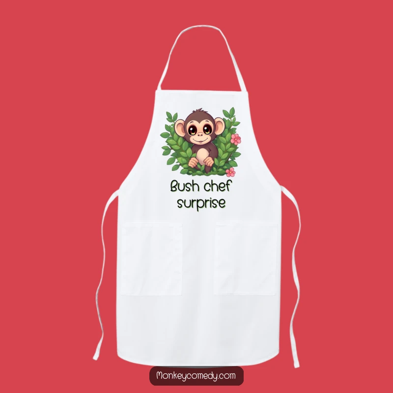Funny Monkey Surprise Apron, Wide Eyes Chef, Bush Peek Kitchen Fun