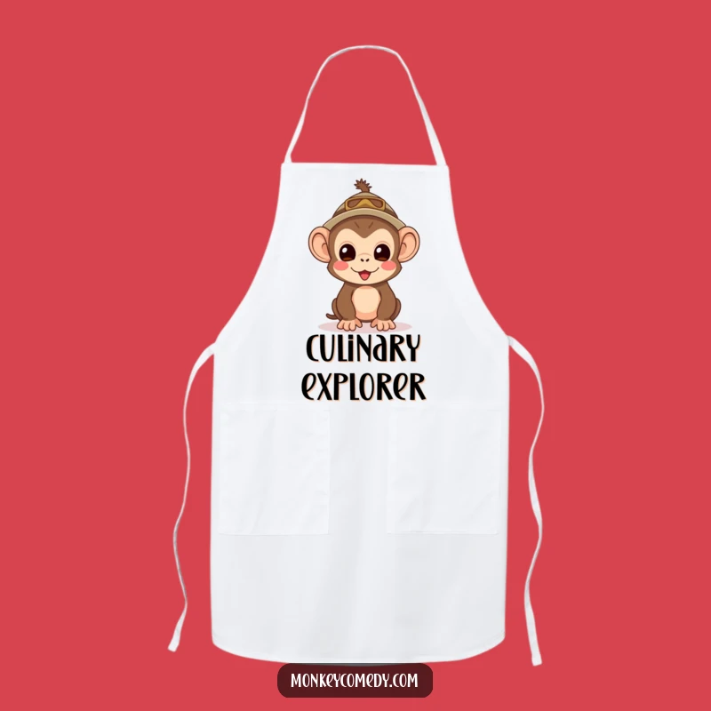 Funny Kawaii Monkey Explorer Apron - Cute Chef Monkey, Hilarious Adventure Funny Gift