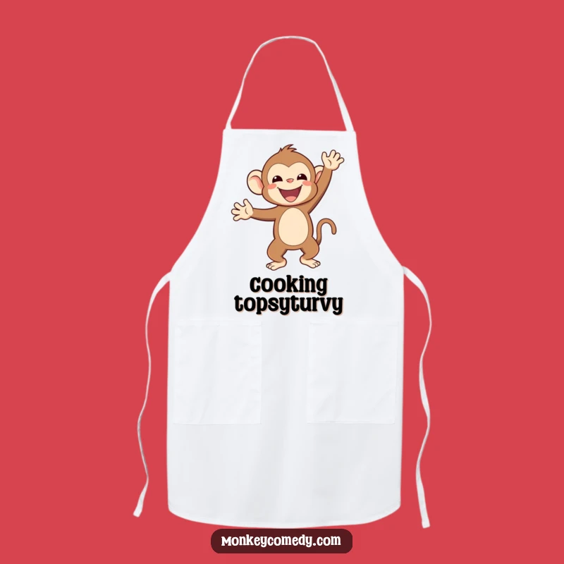 Funny Kawaii Monkey Handstand Apron: Flip Your Cooking Funny Gift