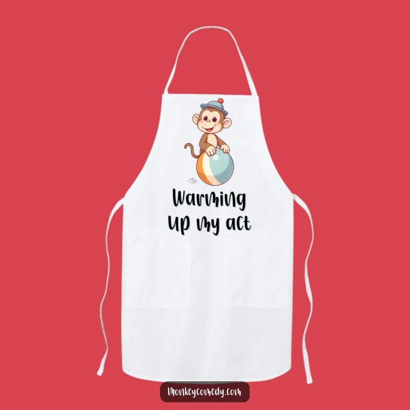 Funny Monkey Hat Ball Ride Apron: Cook Up Laughs in Style