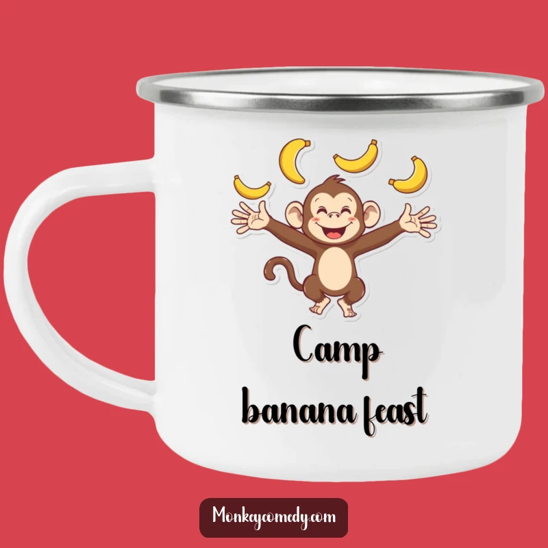 Funny Monkey Camping Mug - Hilarious Juggling Companion for Outdoor Fun