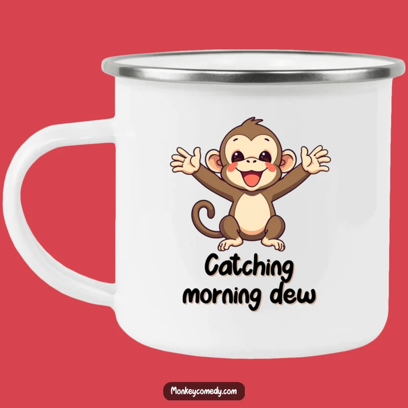 Funny Monkey Camping Mug - Primate Adventure Outdoor Drinkware