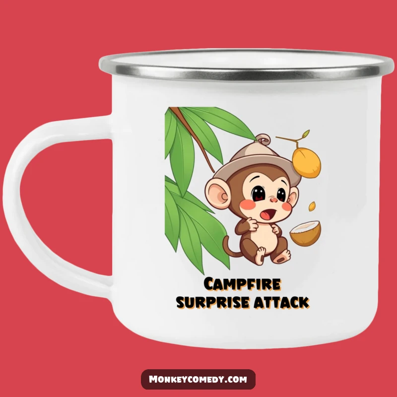 Funny Surprised Monkey Camping Mug: Fuel Your Adventures with Laughter