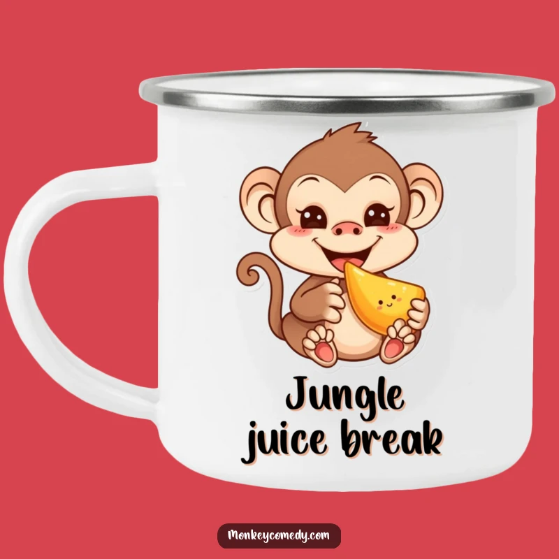Funny Kawaii Monkey Camping Mug - Durable Humorous Outdoor Gift