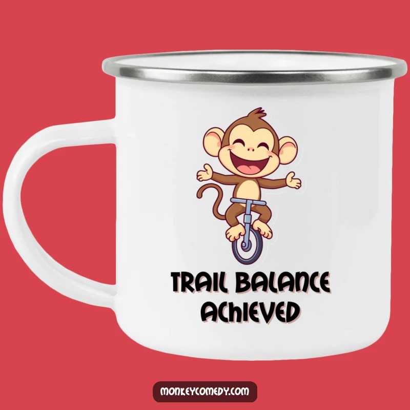 Funny Unicycling Monkey Camping Mug: Your Joyful Companion for Adventures