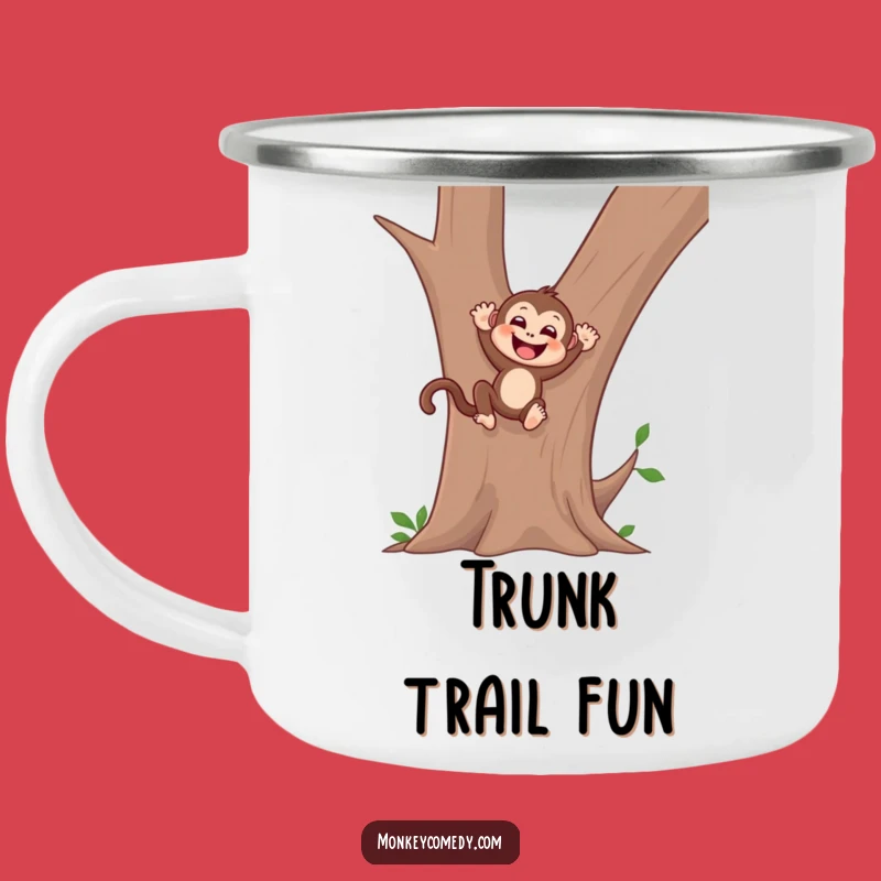 Funny Monkey Sliding Camping Mug - Adventure Fueled by Gleeful Slides
