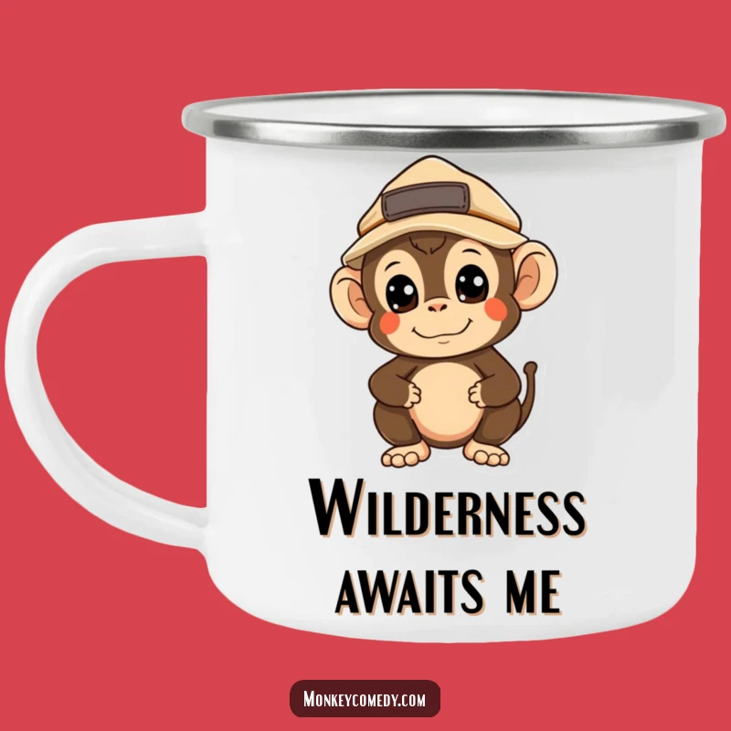 Durable Funny Kawaii Monkey Explorer Camping Mug: Adventure Fuel