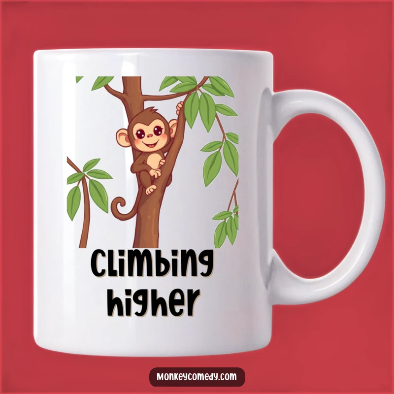 Funny Monkey Climbing Mug - Determined Primate Adventure Gift