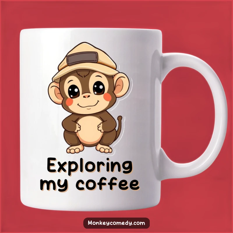 Funny Kawaii Monkey Explorer Mug: A Hilarious Adventure Gift