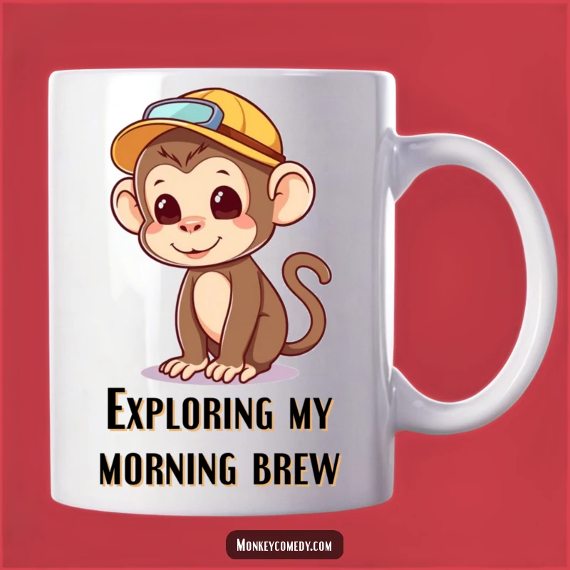 Funny Explorer Monkey Mug - Adventure Awaits Humorous Gift