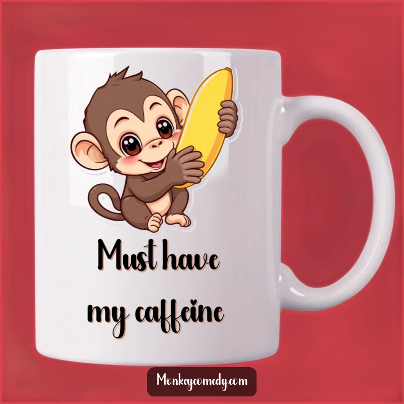 Funny Curious Monkey Mug: A Humorous Gift for Banana Lovers