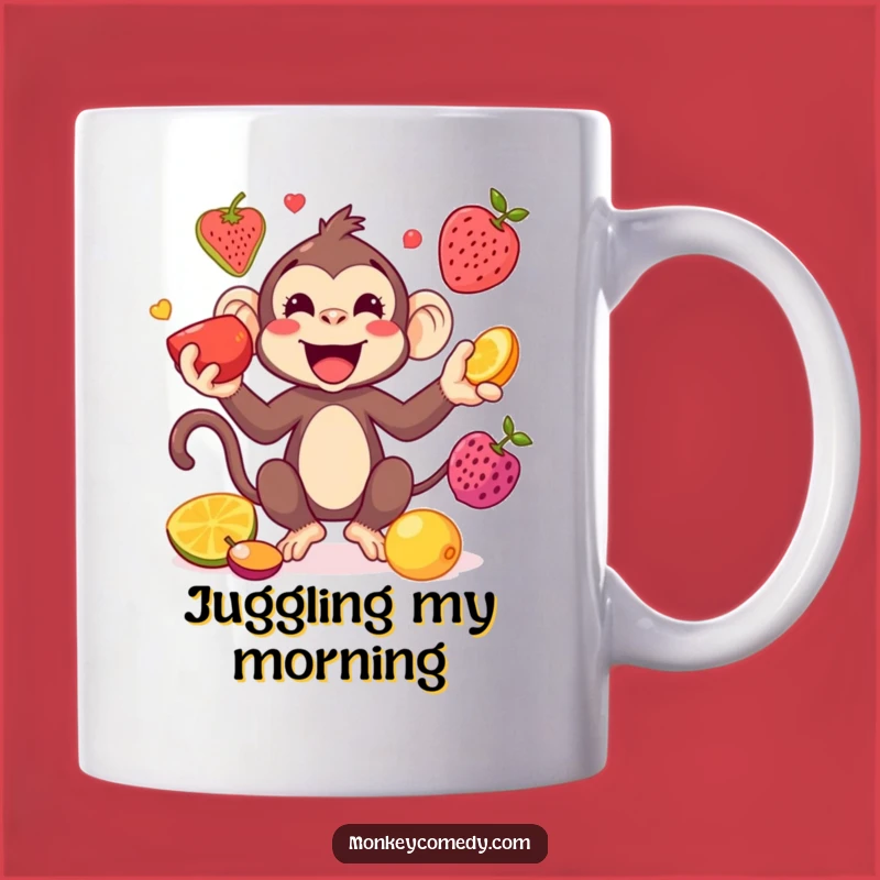 Funny Kawaii Monkey Juggling Mug: A Playful Treat For Your Day