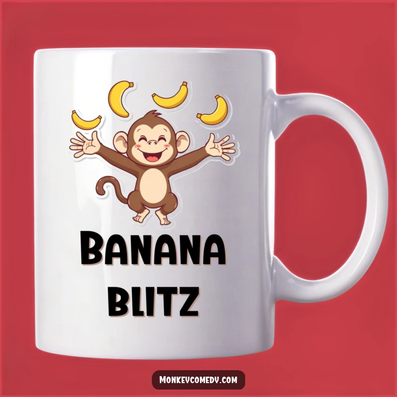 Funny Monkey Juggling Bananas Mug - Hilarious Fruit Fiesta Gift for Fun Lovers