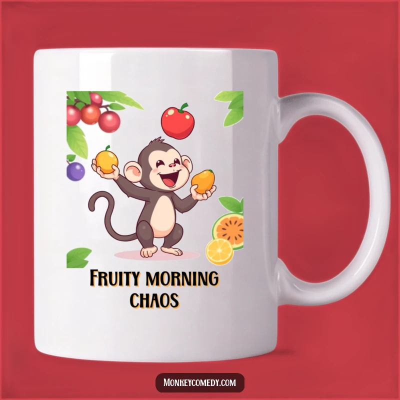 Funny Monkey Juggling Mug - Hilarious Fruit Fan Gift for Primate Lovers