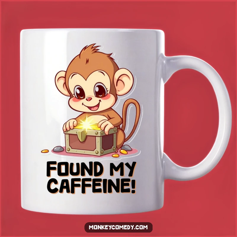 Funny Monkey Treasure Mug - Hilarious Discovery Gift for Excited Explorers