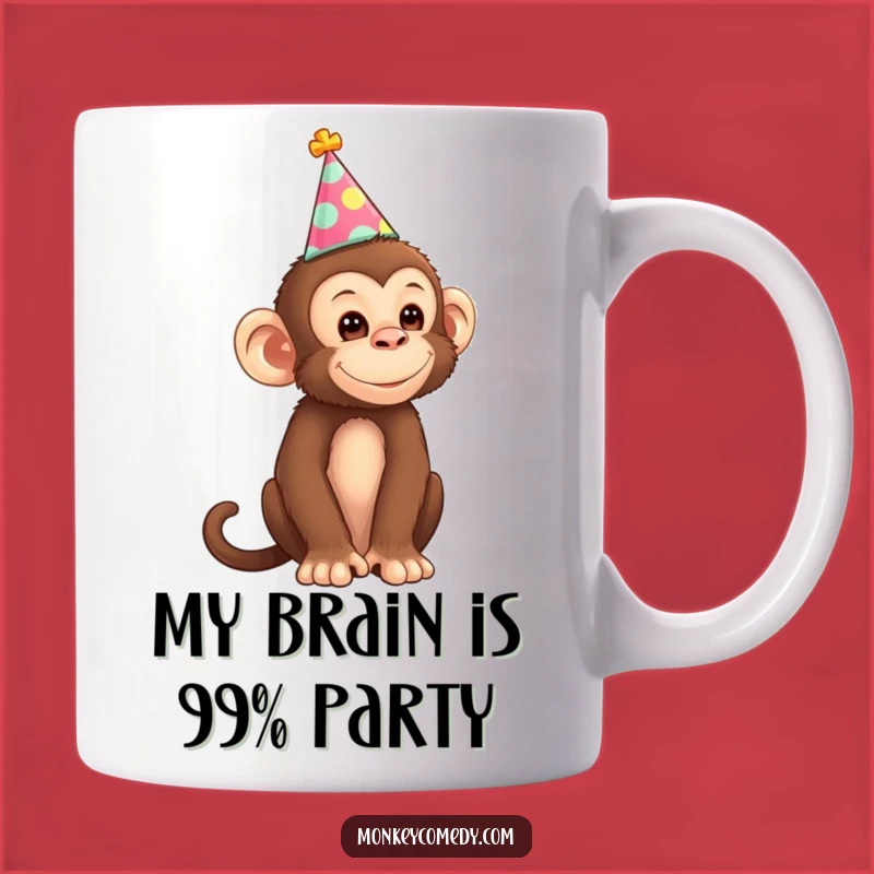 Funny Monkey Party Hat Mug: Hilarious Celebration Gift for a Cheeky Friend