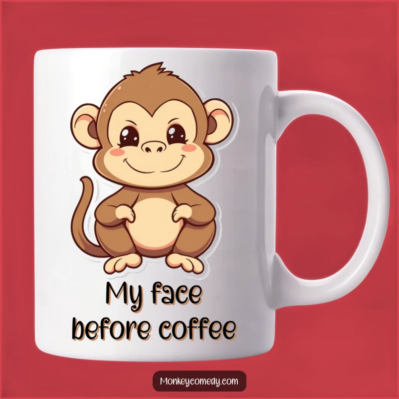 Funny Kawaii Monkey Mug - Hilarious Face Expression, Perfect Gag Gift for Monkey Lovers!