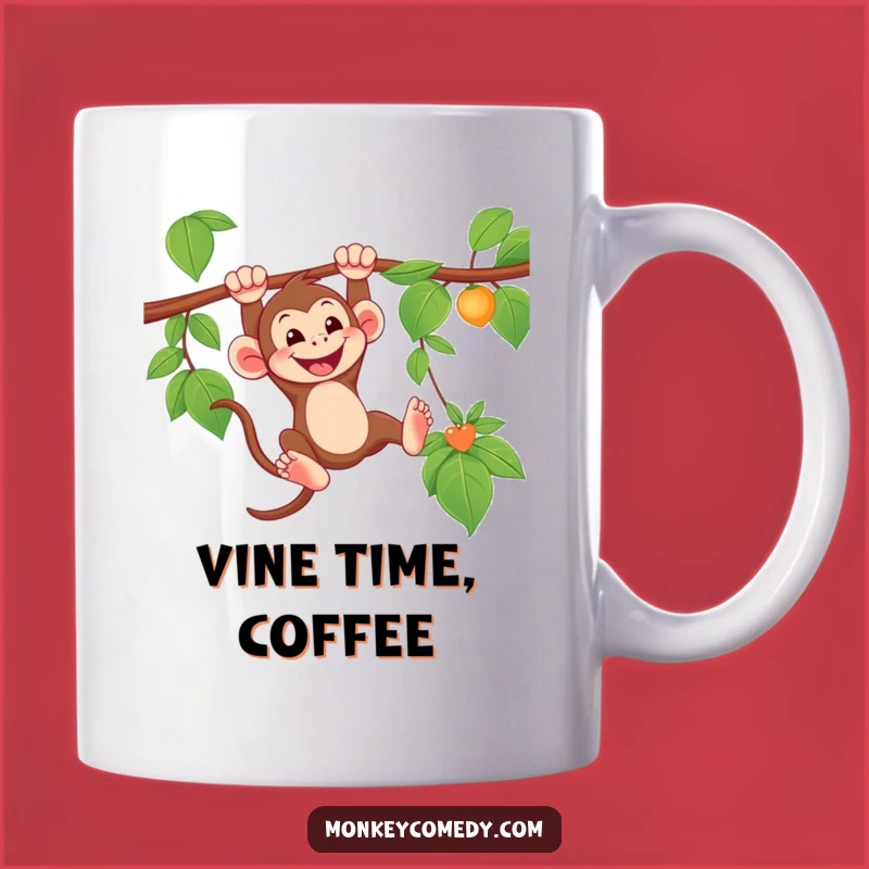 Funny Swinging Monkey Grin Mug - Jungle Adventure Gift, Hilarious Humor
