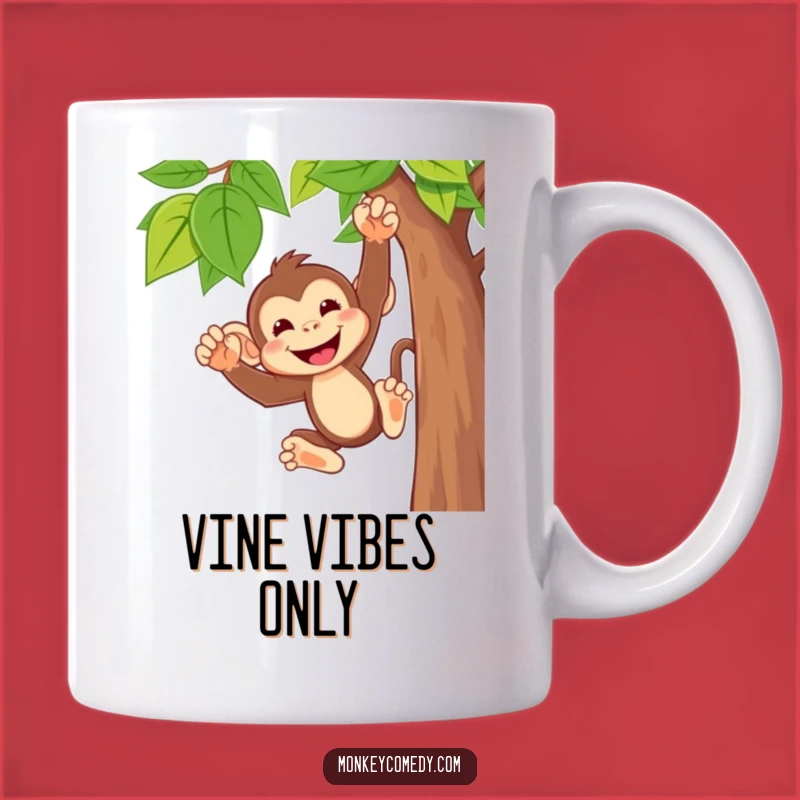 Funny Monkey Grin Mug - Hilarious Swinging Monkey Gift for Joyful Mornings