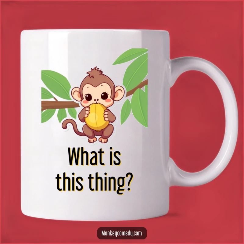 Curious Kawaii Monkey Coconut Mug - Adorable Jungle Friend, Perfect Gift!