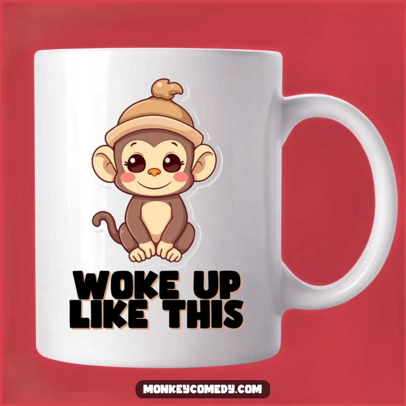 Funny Kawaii Monkey Hat Mug - Quirky & Adorable Fun Gift for Him or Her!