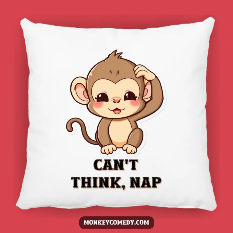 Funny Kawaii Monkey Pillow: Cuddle Up with a Pondering Pal!