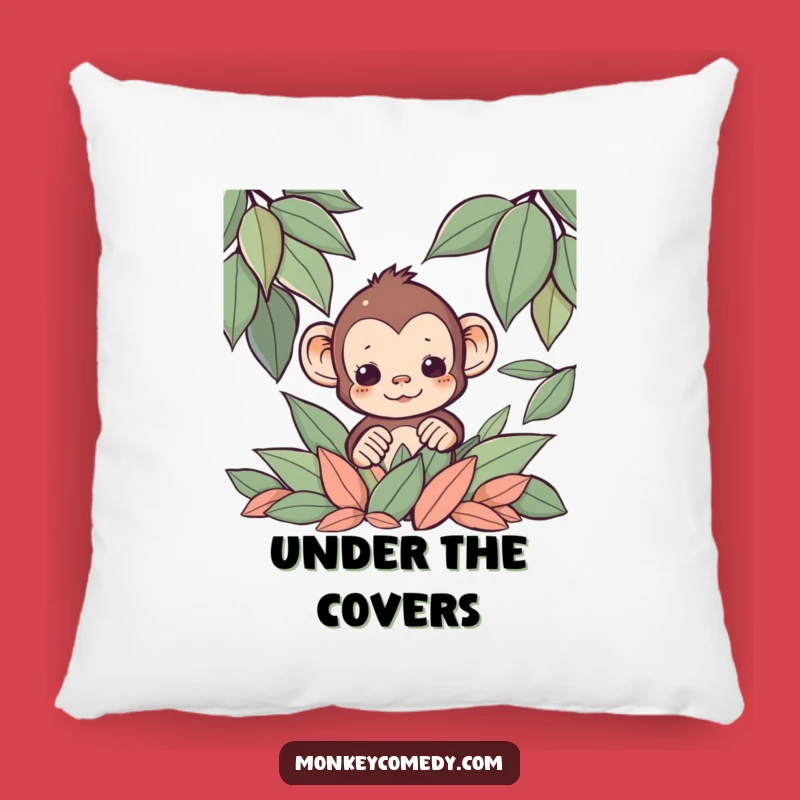 Funny Kawaii Monkey Leaf Pillow: Cozy Hideaway Funny Gift