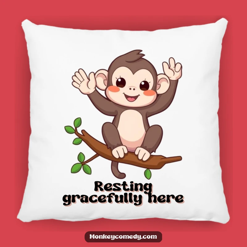 Funny Monkey Waving Pillow - Soft Comfort and Comical Greetings