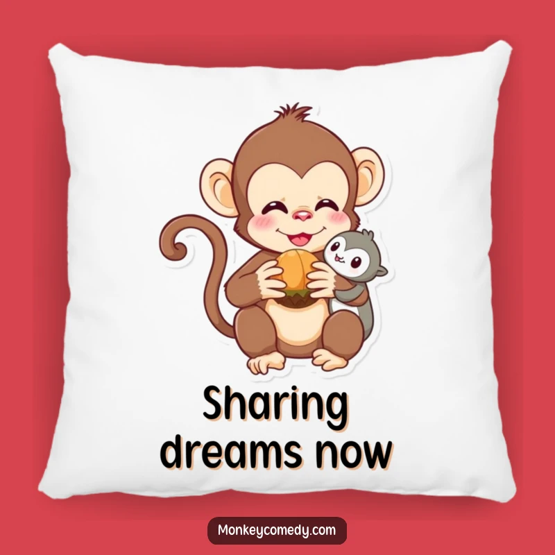 Funny Kawaii Monkey Pillow - Cozy Friendship Comfort, Adorable & Hilarious Decor Gift!