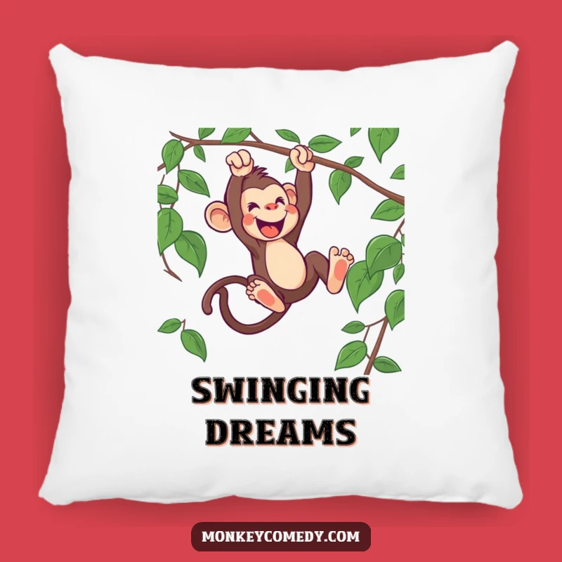 Funny Monkey Swinging Pillow - Cozy Comfort with Enthusiastic Charm