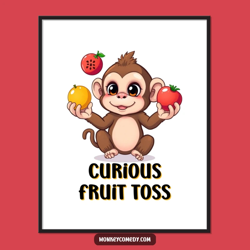 Funny Monkey Juggling Digital Art: Instant Whimsical Decor for Your Walls