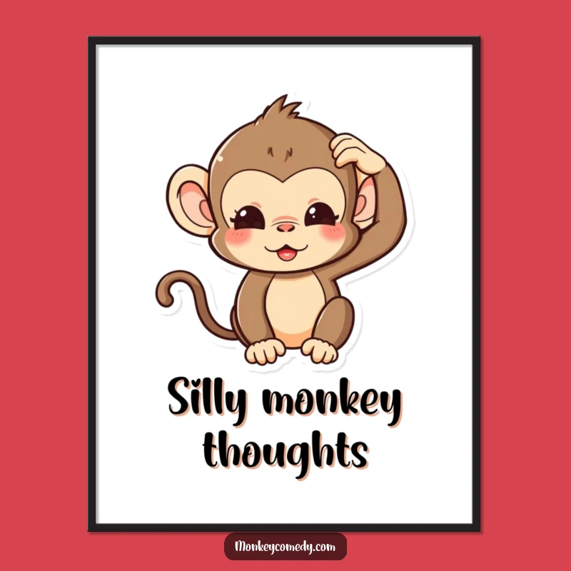 Funny Kawaii Monkey Digital Art: Instant Silly Expression!