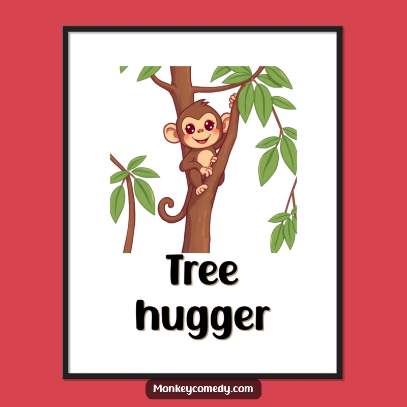 Funny Monkey Digital Art - Determined Primate Climbing Decor