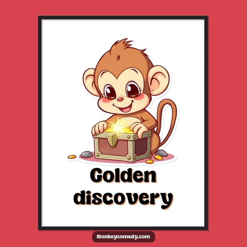 Funny Monkey Treasure Digital Art - Instant Joyful Discovery for Your Walls