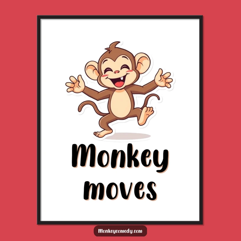 Funny Monkey Digital Art - Hilarious Dance Printable for Instant Energy