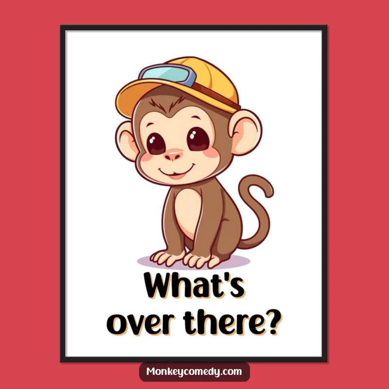 Funny Explorer Monkey Digital Art - Instant Adventure Decor