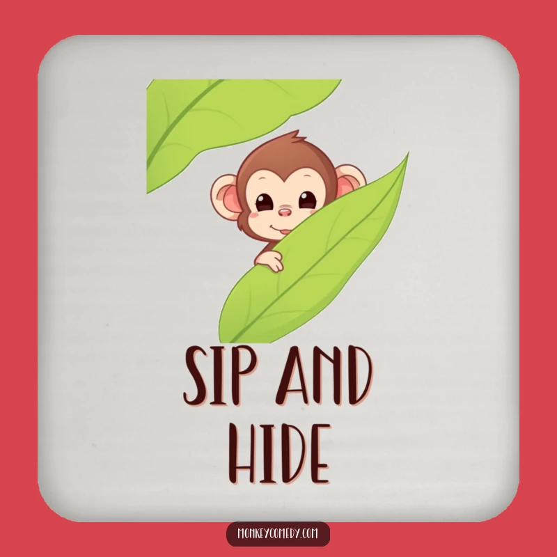 Funny Kawaii Monkey Coaster - Peek Surprise Protection, Quirky Humorous Gift