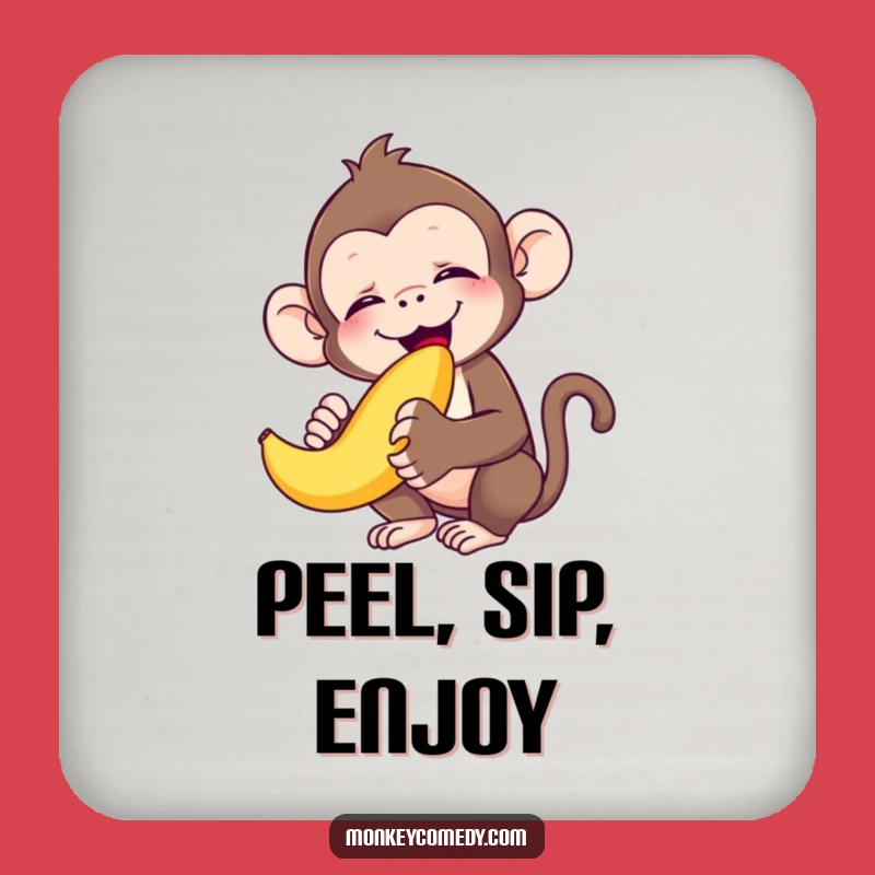 Funny Monkey Banana Bliss Coaster: Protect Surfaces with Primate's Joy