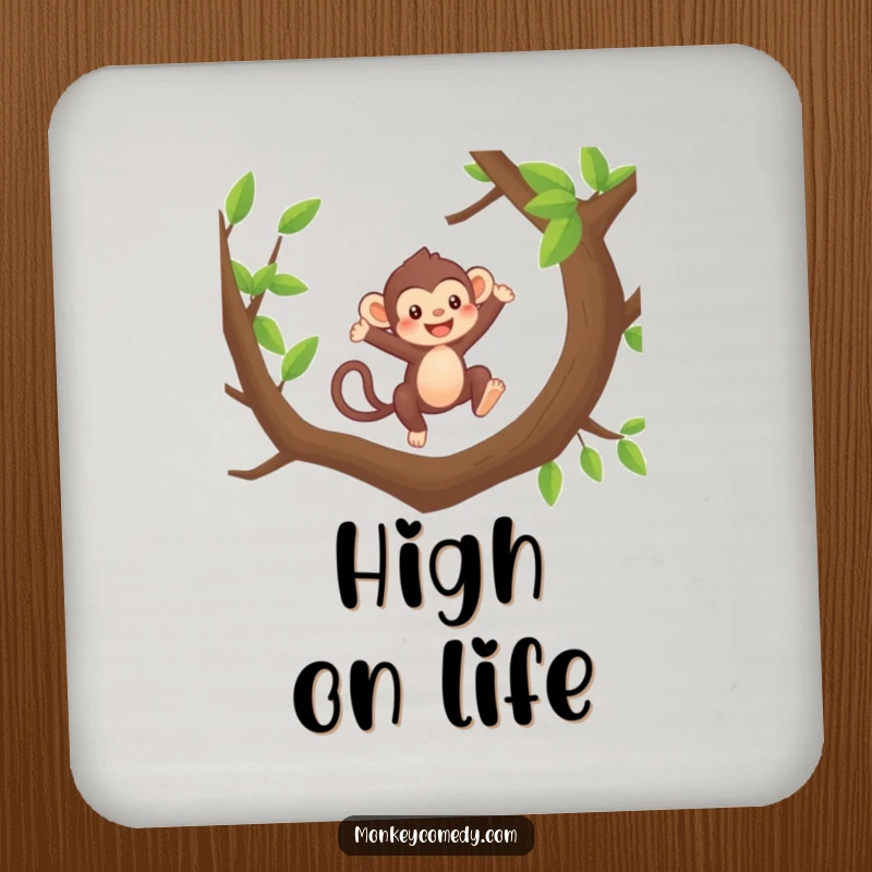 Funny Kawaii Monkey Coasters: Cute monkeys leap joyfully, adding energetic fun and adorable protection.