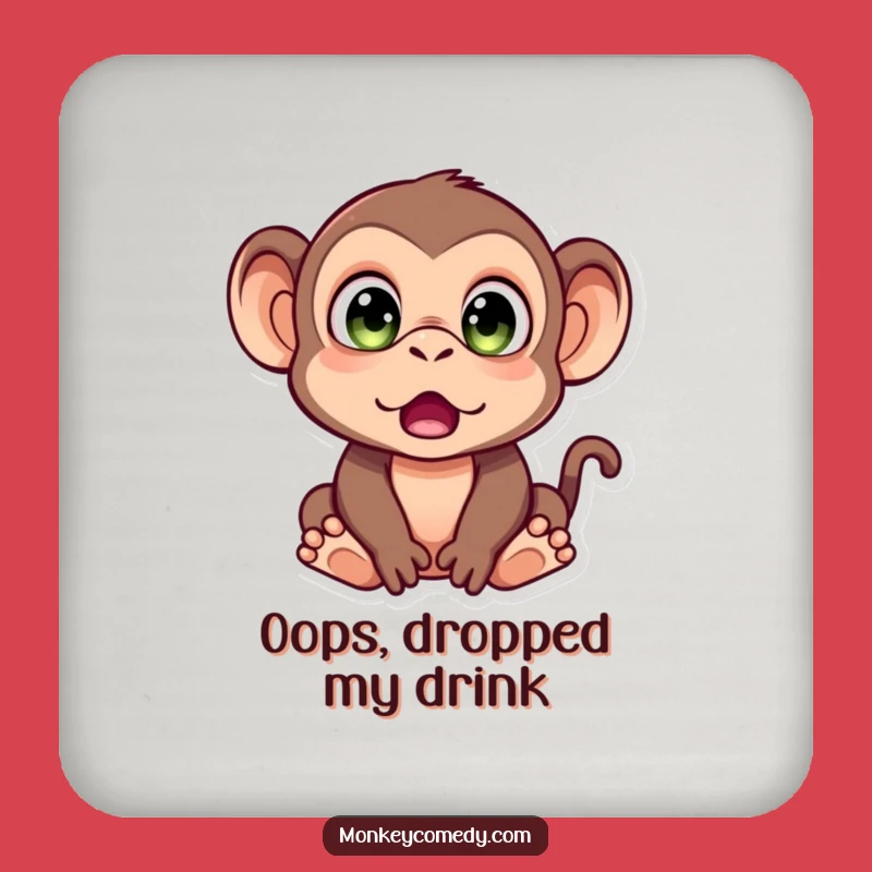 Funny Monkey Surprise Drink Coaster: Protect Surfaces With Astonished Merriment