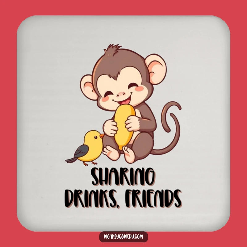 Funny Monkey Banana Bird Coaster - Table Protector Funny Gift
