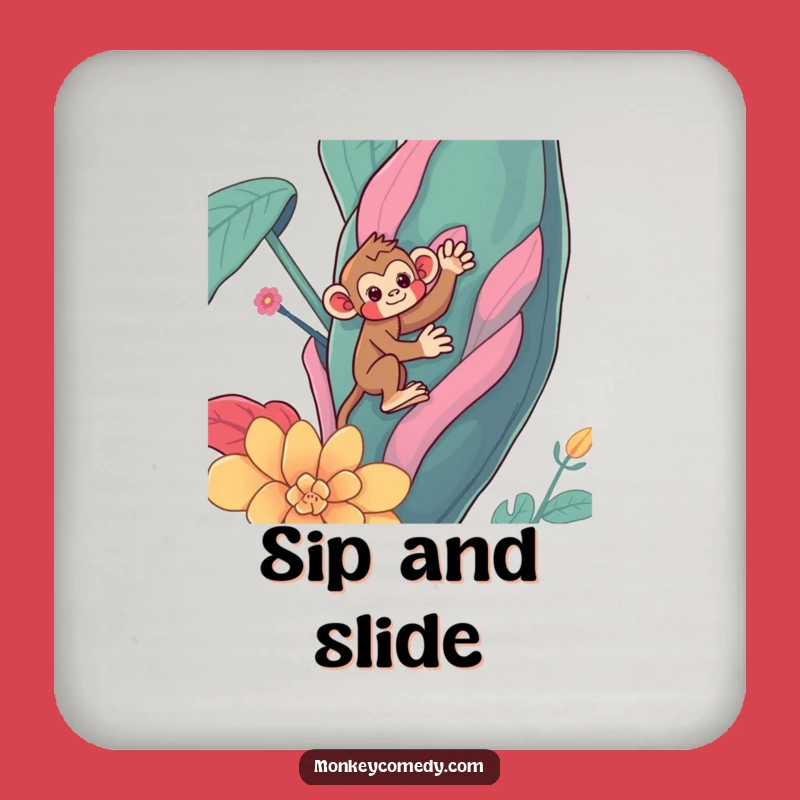 Funny Kawaii Monkey Plant Coaster Set - Hilarious Protection for Your Surfaces