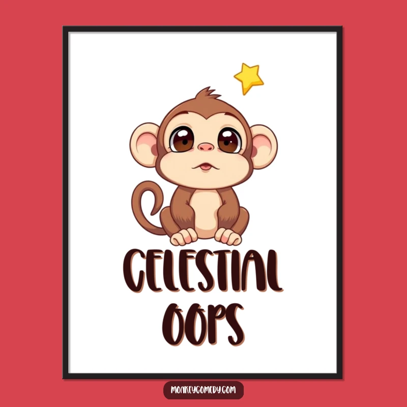 Funny Monkey Falling Star Poster: Bring Magic to Your Walls!