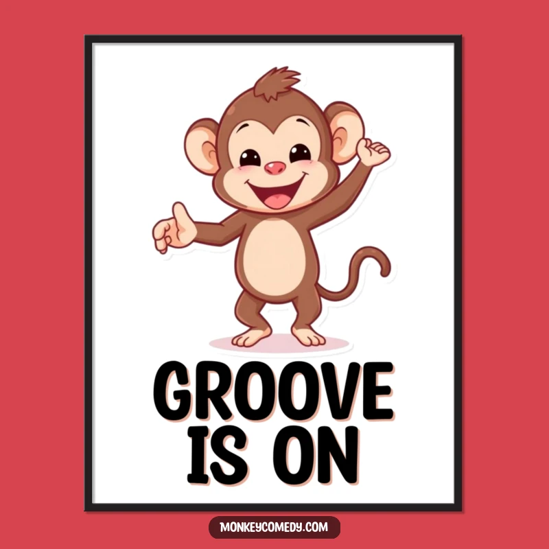 Funny Dancing Monkey Poster - Vibrant & Hilarious Wall Art
