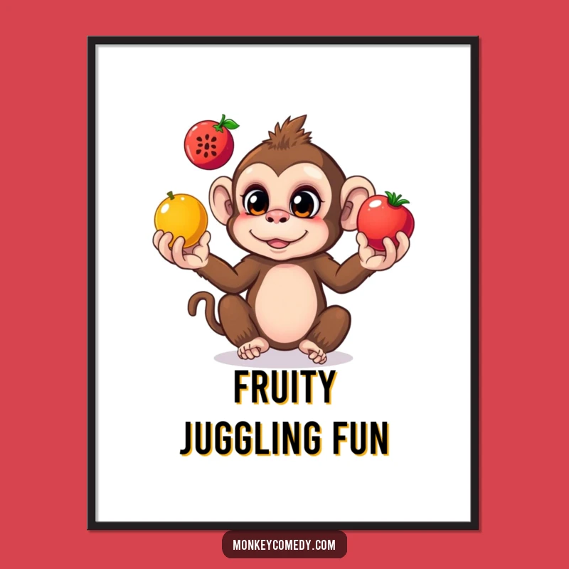 Funny Monkey Juggling Poster: Bring Whimsical Jungle Vibes to Your Walls
