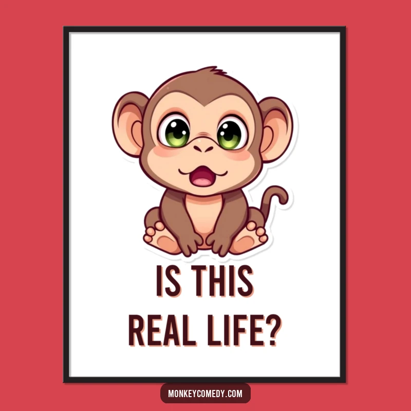 Funny Monkey Surprise Poster: Wall Art To Capture Your Astonished Moments