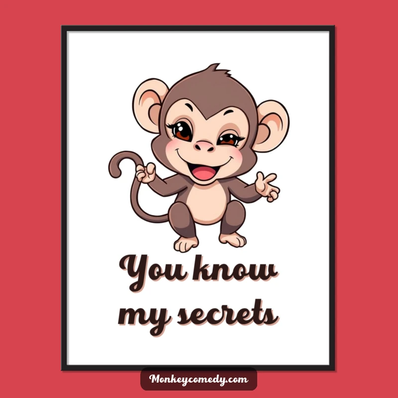 Funny Monkey Wink Poster - Whimsical Wall Art for Tease Lovers