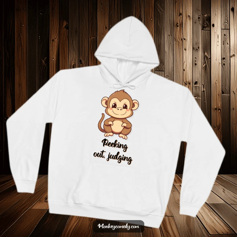 Funny Kawaii Monkey Hoodie with a comical monkey making a silly face, perfect for staying warm and cheerful.