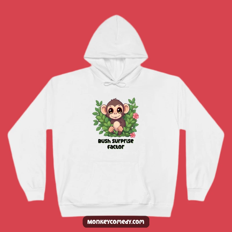 Funny Monkey Surprise Hoodie, Cozy Wide Eyes, Bush Peek Gift